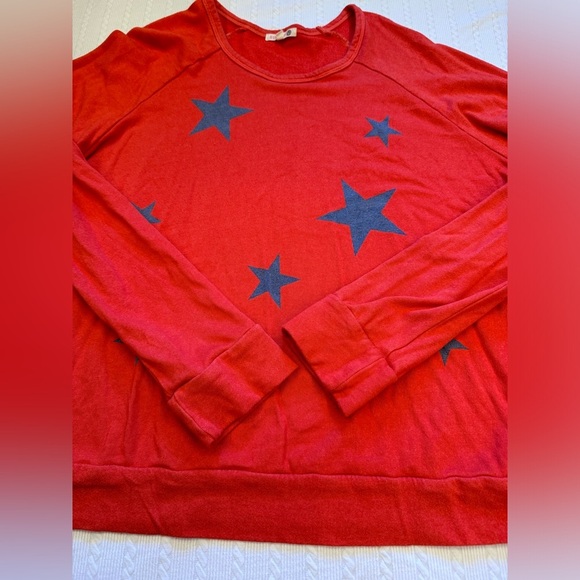 Loungewear Set SUNDRY top & pants Blue Stars in Red Size L/XL (3-4) - Picture 3 of 16